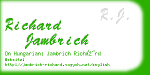 richard jambrich business card